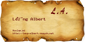 Láng Albert névjegykártya