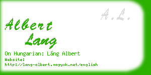 albert lang business card