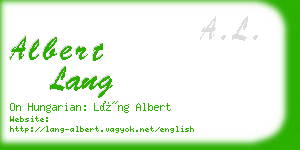 albert lang business card